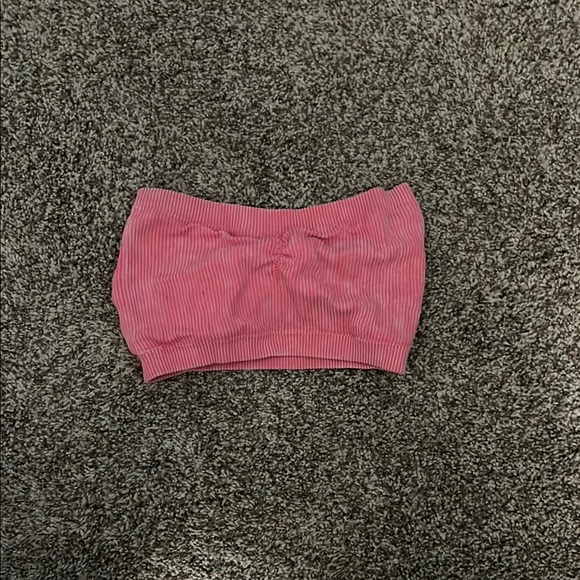 Pink Ribbed Bandeau Top - Picture 1 of 1